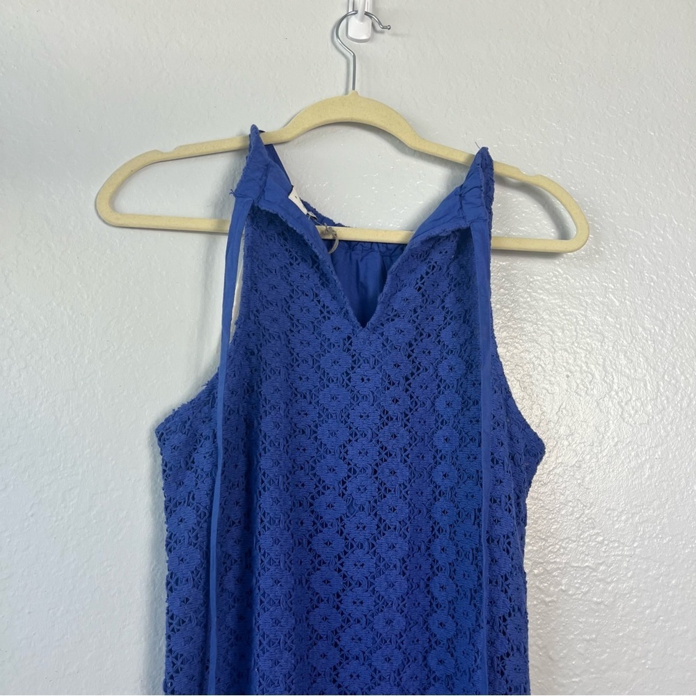 A New Day Blue Crochet‎ Lace Halter Midi Dress | 100% Cotton | Size Small - Picture 17 of 17